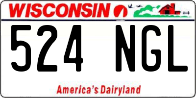 WI license plate 524NGL