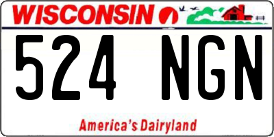 WI license plate 524NGN