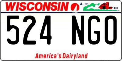 WI license plate 524NGO