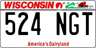 WI license plate 524NGT