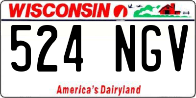 WI license plate 524NGV