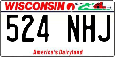 WI license plate 524NHJ