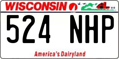 WI license plate 524NHP