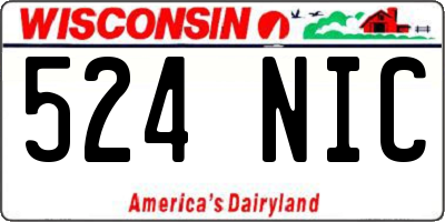 WI license plate 524NIC