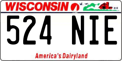 WI license plate 524NIE