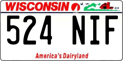 WI license plate 524NIF