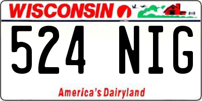 WI license plate 524NIG