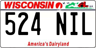 WI license plate 524NIL