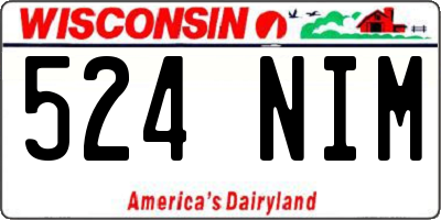 WI license plate 524NIM