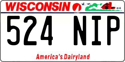 WI license plate 524NIP