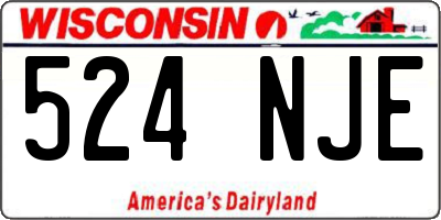WI license plate 524NJE
