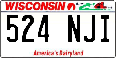WI license plate 524NJI
