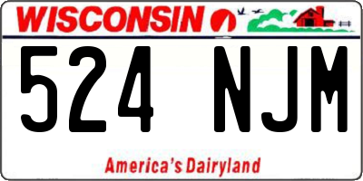 WI license plate 524NJM
