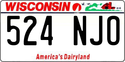 WI license plate 524NJO