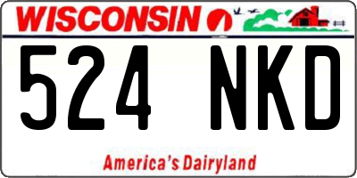 WI license plate 524NKD