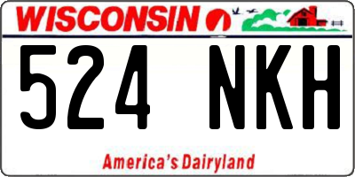 WI license plate 524NKH