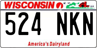 WI license plate 524NKN