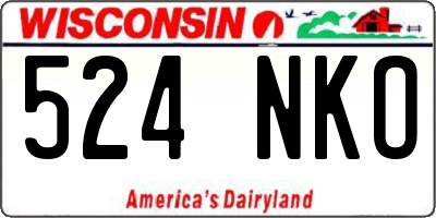 WI license plate 524NKO