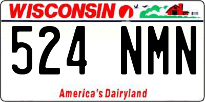 WI license plate 524NMN