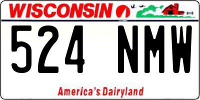 WI license plate 524NMW