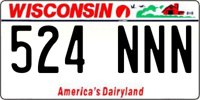 WI license plate 524NNN