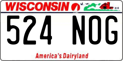 WI license plate 524NOG