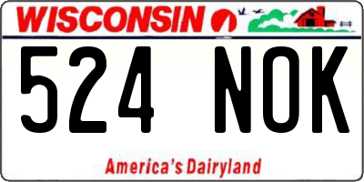 WI license plate 524NOK