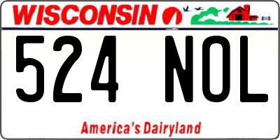 WI license plate 524NOL