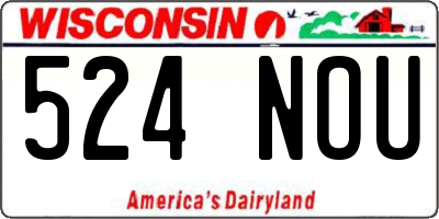 WI license plate 524NOU