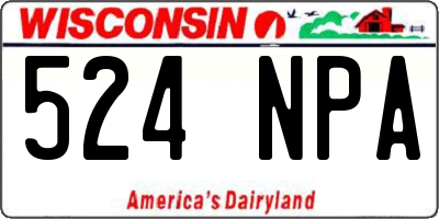 WI license plate 524NPA
