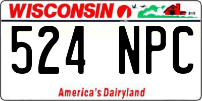 WI license plate 524NPC