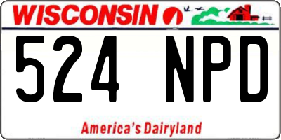 WI license plate 524NPD