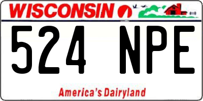 WI license plate 524NPE