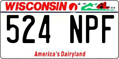 WI license plate 524NPF