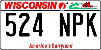 WI license plate 524NPK