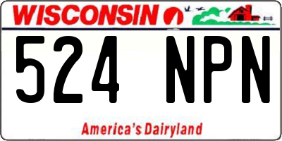 WI license plate 524NPN