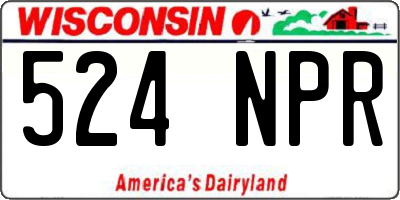 WI license plate 524NPR