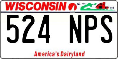 WI license plate 524NPS