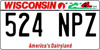 WI license plate 524NPZ