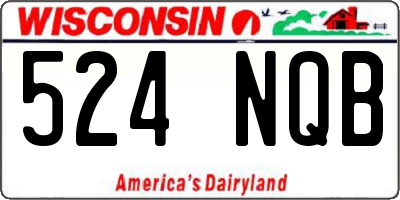WI license plate 524NQB