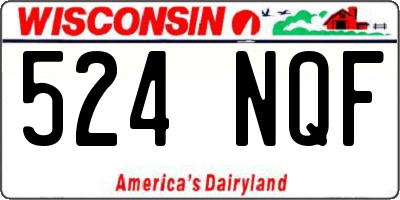WI license plate 524NQF