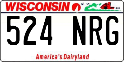 WI license plate 524NRG