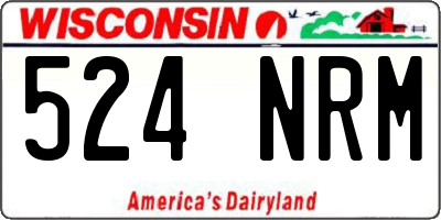 WI license plate 524NRM