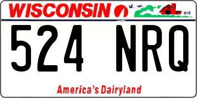WI license plate 524NRQ