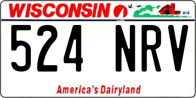 WI license plate 524NRV