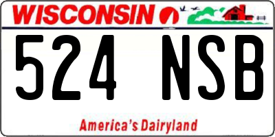 WI license plate 524NSB