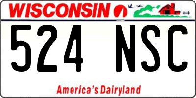 WI license plate 524NSC