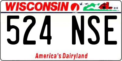 WI license plate 524NSE