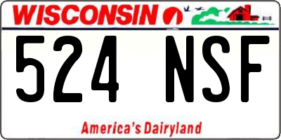 WI license plate 524NSF