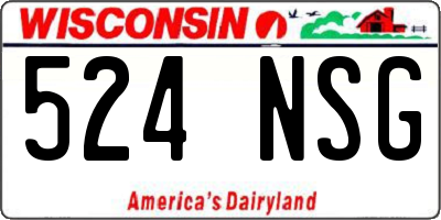 WI license plate 524NSG